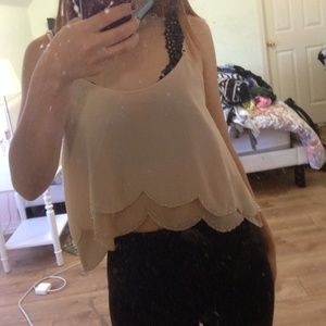 Scalloped crop top