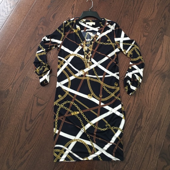 Michael kors 3/4 sleeve chain dress