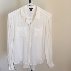 Ann Taylor white silk blouse