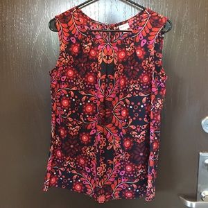 Navy and red patterned sleeveless top - Merona M