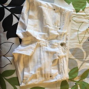 White jean shorts