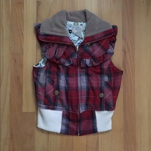 EUC Golden State Plaid Vest size small