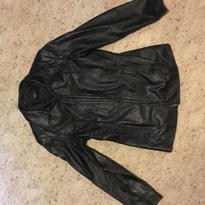 Women's large leather jacket