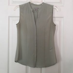 Seafoam green sleeveless sheer top