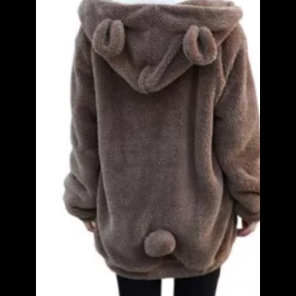 SALE HURRY❣teddybear furry hoodie jacket 🐻 EARS - Picture 3 of 4