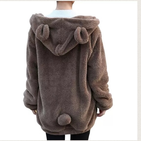 Jackets & Blazers - SALE HURRY❣teddybear furry hoodie jacket 🐻 EARS