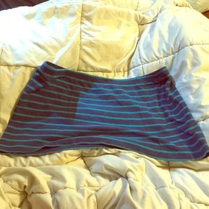 Blue striped mini skirt