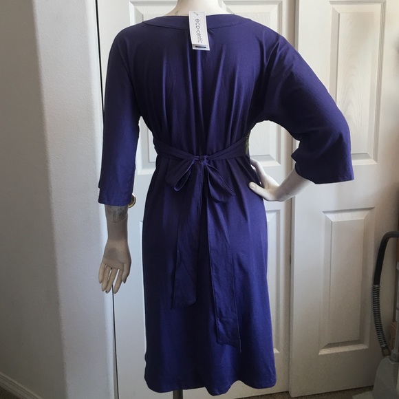 Eco-Centric Tie Back Kimono Organic Cotton Dress. - Picture 2 of 4