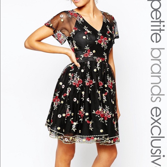 ASOS Chi Chi London Petite All Over Folk