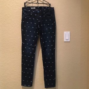 Dark blue heart pattern AG jeans