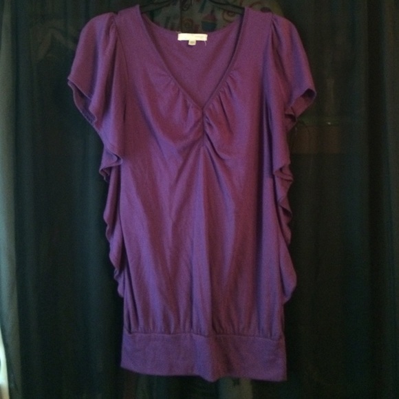 Energie Size S Purple Ruffle Top
