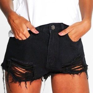 Boohoo Distressed Denim Shorts