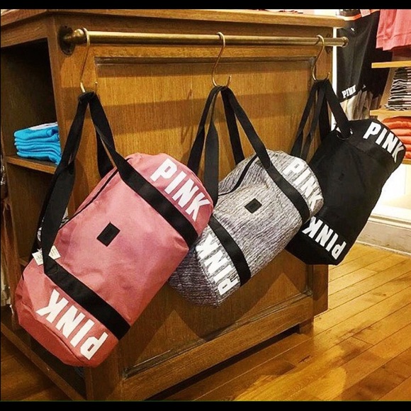 PINK Victoria's Secret Handbags - NWT Pink VS black duffle
