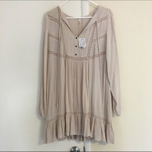 Free People ivory ruffled dress, size XS, NWT