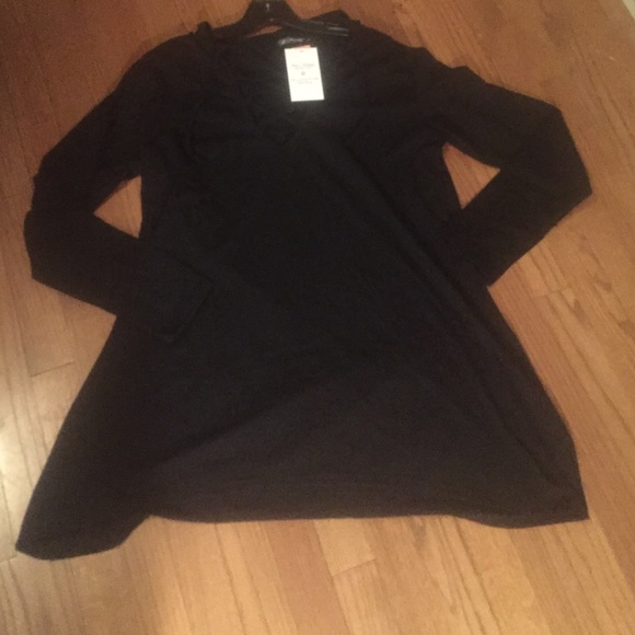 🎈Lace Up front Black Blouse Small - Picture 2 of 2