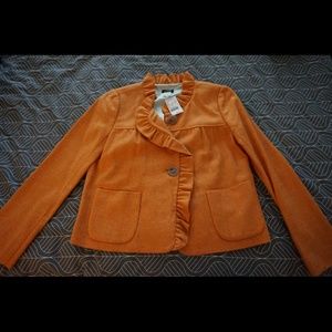J. Crew Orange Wool Classy Jacket - Size 0