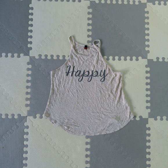 Gray Loose Fit Happy Tank