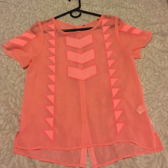 Neon pink blouse