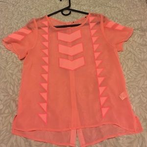 Neon pink blouse