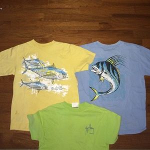 Two Saltlife shirts and One Guy Harvey