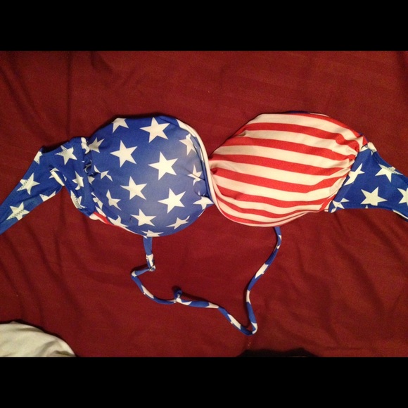 Red white and blue bikini top