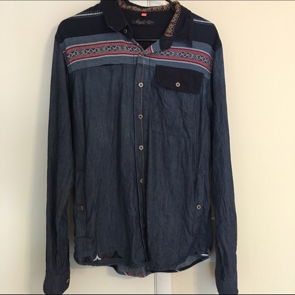 Men's Staple brand top. Dark denim, small