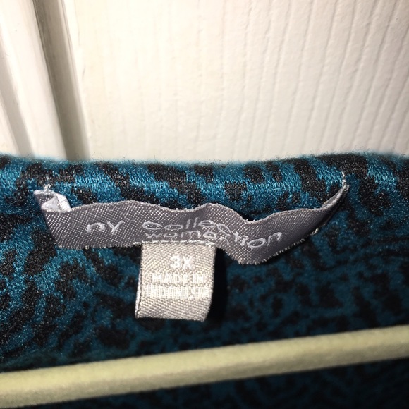 NY Collection knit dress, green/black, 3X - Picture 3 of 4