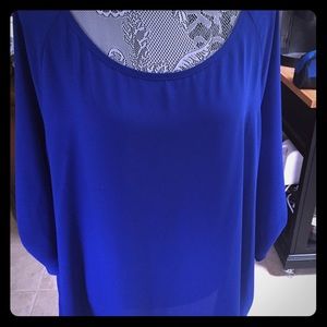 Royal blue sheer blouse SZ 2X