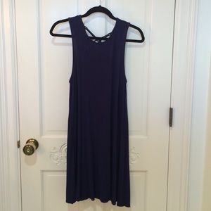 Casual navy sleeveless dress