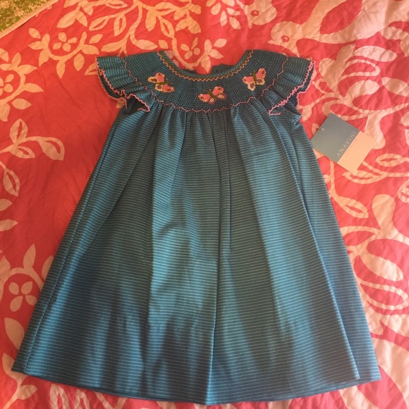 Anavini butterfly smocked dress 12 month