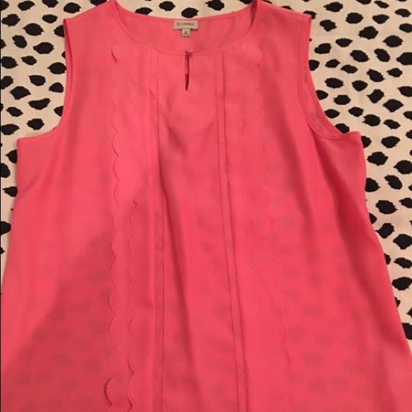 Cremieux Light Pink top scalloped detail size M