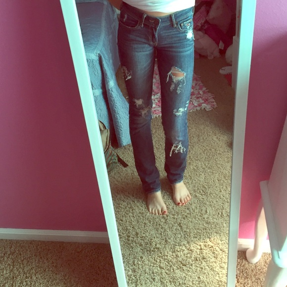Skinny ripped Hollister jeans