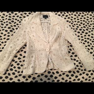 Cynthia Rowley Lace Blazer size M creme