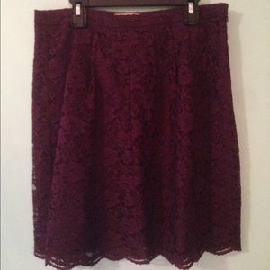 Dark Purple LOFT Lace Skirt