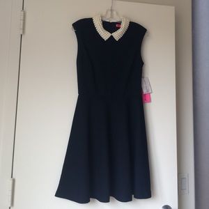 Betsey Johnson Navy with pearl collar dress