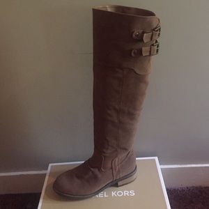 Brown knee high boots