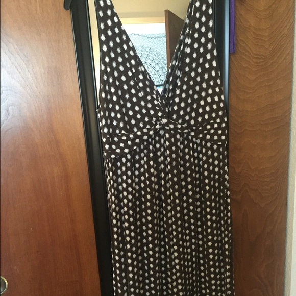 Brown/white polka dot dress