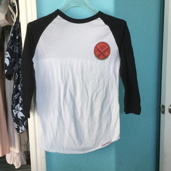 Diamond printed baseball tee