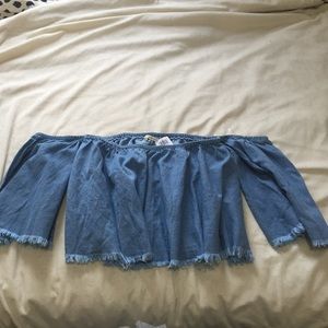 Off the shoulder denim top