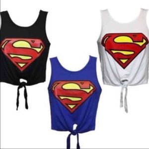 Black Superman Crop Top