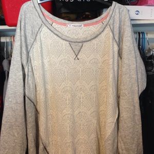 Grey and white lace long sleeve shirt!