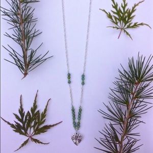 Handmade Silver and Green Necklace