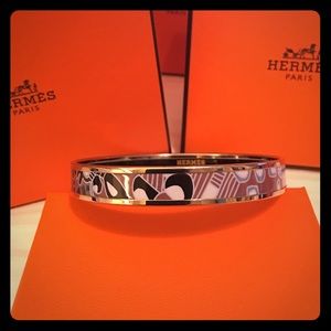 Hermes Narrow Bracelet in Printed Enamel