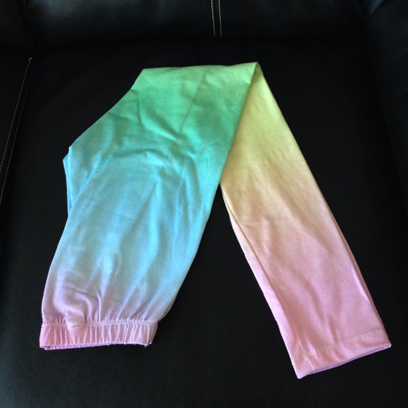 Rainbow sherbet print leggings