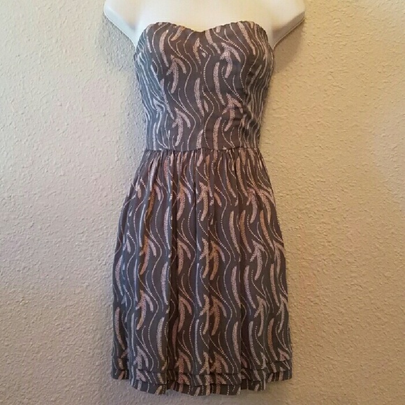 GREYLIN Olive Green Strapless Dress