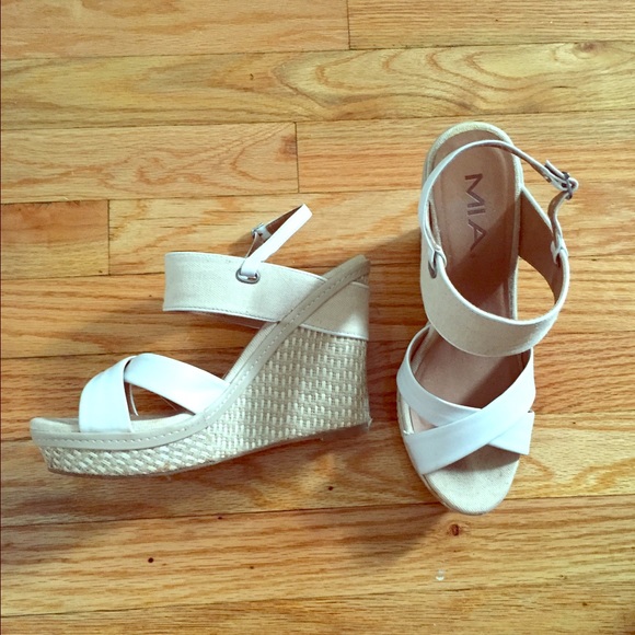 White and tan wedges