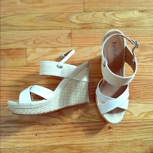 White and tan wedges