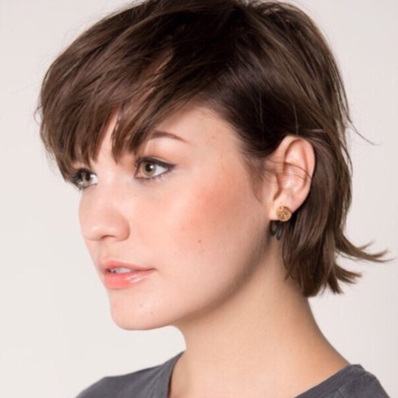 LAST ONE!! ALI ROSE GOLD BULLET TOP STUD EARRINGS - Picture 2 of 4