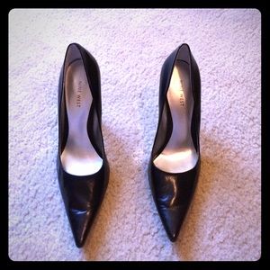 Black pointy toe stilettos