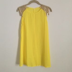 Chiffon tunic with sequin cap sleeves